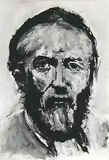 "Theodor Storm", 1980 drawing, pastel chalk on paper, 30 × 21 cm