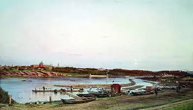 Moscow. View of Golitsyn Hospital and Neskuchnoye in 1879.