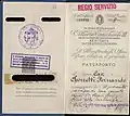 1938 Italian regular passport changed during the war to a SERVICE passport