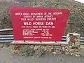 Sign describing Wild Horse Dam