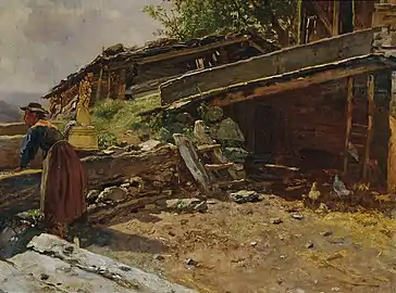 Farmer at the Well in Bruck-Fusch
