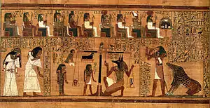 The Weighing of the Heart from the Book of the Dead of Ani, 19th dynasty of the New Kingdom of ancient Egypt, c. 1250 B.C.