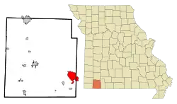 Location of Shell Knob, Missouri