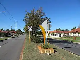 Four lane dual carriageway road