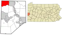 Location in Beaver County and state of Pennsylvania
