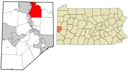 Location in Beaver County and state of Pennsylvania