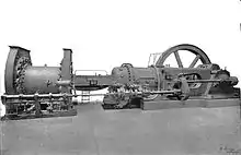 Blast furnace gas engine with blowing cylinder