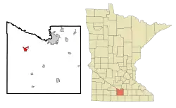 Location of Lake Crystal, Minnesota