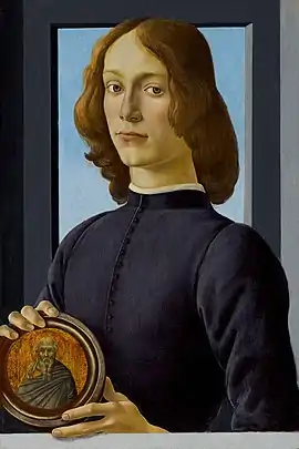 Portrait of a young man holding a roundel c. 1480–1485