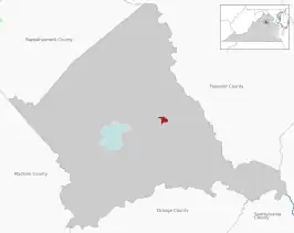 Location of the Brandy Station CDP within the Culpeper County