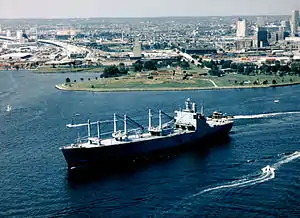 GTS Admiral W. M. Callaghan (T-AKR-1001), an O-class, gas turbine powered roll-on/roll-off cargo ship