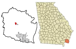 Location in Camden County and the state of Georgia