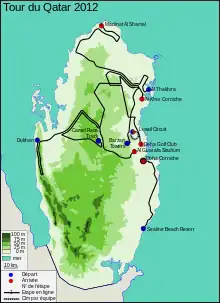 Route of the 2012 Tour of Qatar