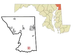 Location of Cecilton, Maryland