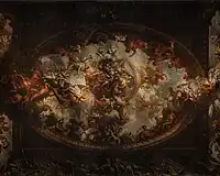 Detailed view of lower hall ceiling Artwork