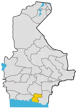 Location of Chabahar County in Sistan and Baluchestan province