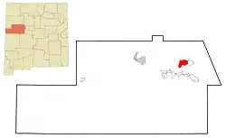 Location of Encinal, New Mexico