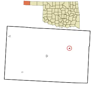 Location in Cimarron County and state of Oklahoma.