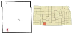 Location within Clark County and Kansas