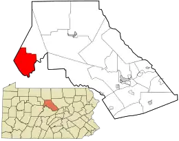 Location in Clinton County and the state of Pennsylvania.