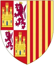 Coat of arms and shield of Eleanor of Aragon as Queen Consort of Castile