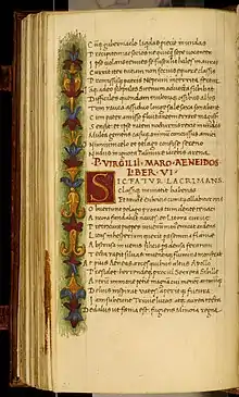 Leaf of parchment with pre-modern handwriting, illustrated with floral motives