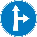 Go straight or turn right ahead