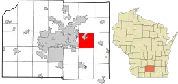 Location in Dane County and the state of Wisconsin