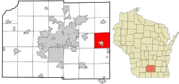 Location in Dane County and the state of Wisconsin.
