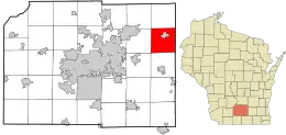 Location in Dane County and the state of Wisconsin.