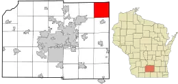 Location in Dane County and the state of Wisconsin.