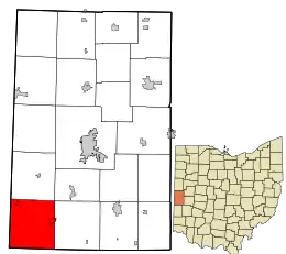 Location in Darke County and the state of Ohio.