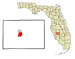 Location in DeSoto County and the state of Florida