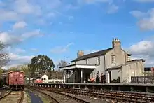 The station as seen from the locomotive yard.