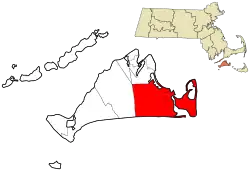 Location in Dukes County in Massachusetts