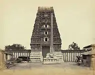 Entrance gopura or gateway of the Ulsur temple in Bangalore (c.1868), by Henry Dixon, from the Archaeological Survey of India Collections