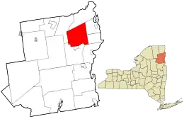 Location in Essex County and the state of New York