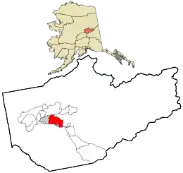 Location within Fairbanks North Star Borough and the state of Alaska