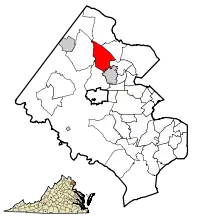 Location of Wolf Trap in Fairfax County, Virginia