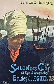 Poster for a Salon des Cent exhibition in December 1899 by Fernand Louis Gottlob