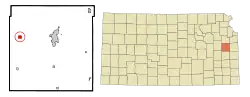 Location within Franklin County and Kansas