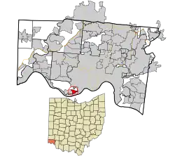 Location in Hamilton County and the state of Ohio.