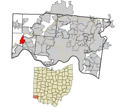 Location in Hamilton County and the state of Ohio.