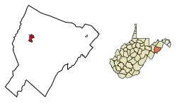 Location of Moorefield in Hardy County, West Virginia.