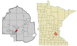 Location of Deephavenwithin Hennepin County, Minnesota