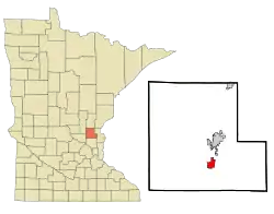 Location of the city of Isantiwithin Isanti County, Minnesota