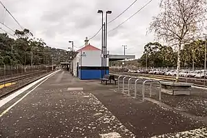 Eastbound view of Upper ferntree gully station facing mostly straight