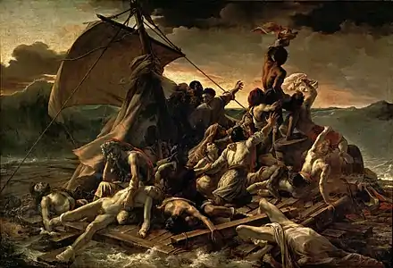 The Raft of the Medusa; by Théodore Géricault; 1819; oil on canvas; 4.91 × 7.16 m; Louvre