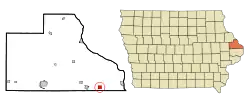 Location of Miles, Iowa