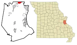 Location of Murphy, Missouri